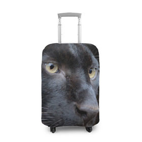 Чехол для чемодана 3D с принтом Черная пантера в Белгороде, 86% полиэфир, 14% спандекс | двустороннее нанесение принта, прорези для ручек и колес | Тематика изображения на принте: животные | кис | киска | кот | котенок | котик | кошечка | кошка | пантера | рысь | тигр | хищник