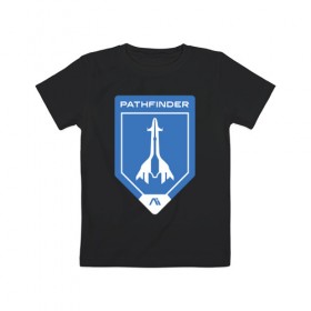 Детская футболка хлопок с принтом Первопроходец (Pathfinder) в Белгороде, 100% хлопок | круглый вырез горловины, полуприлегающий силуэт, длина до линии бедер | andromeda initiative | инициатива андромеда | масс эффект | масс эффект андромеда
