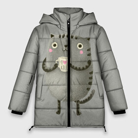 Женская зимняя куртка 3D с принтом Cat Love Kill в Белгороде, верх — 100% полиэстер; подкладка — 100% полиэстер; утеплитель — 100% полиэстер | длина ниже бедра, силуэт Оверсайз. Есть воротник-стойка, отстегивающийся капюшон и ветрозащитная планка. 

Боковые карманы с листочкой на кнопках и внутренний карман на молнии | animal | beast | cat | feline | kill | kitty | love | meow | взгляд | животное | зверь | кот | котенок | котик | кофе | кошка | любовь | мяу | чай