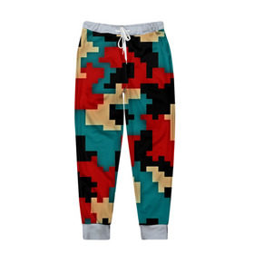Мужские брюки 3D с принтом Camouflage в Белгороде, 100% полиэстер | манжеты по низу, эластичный пояс регулируется шнурком, по бокам два кармана без застежек, внутренняя часть кармана из мелкой сетки | камуфляж | пиксельный | разноцветный