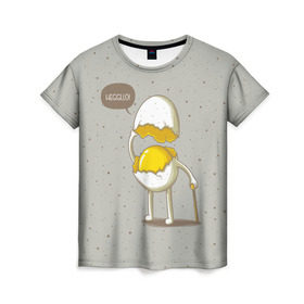 Женская футболка 3D с принтом Яйцо приветствует в Белгороде, 100% полиэфир ( синтетическое хлопкоподобное полотно) | прямой крой, круглый вырез горловины, длина до линии бедер | cook | eat | egg | food | funny | hello | smile | еда | кухня | повар | привет | прикол | смайл | улыбка | яйцо