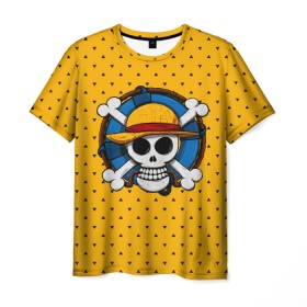 Мужская футболка 3D с принтом One Pirate в Белгороде, 100% полиэфир | прямой крой, круглый вырез горловины, длина до линии бедер | bone | jack | luffy | ocean | one piece | pirate | sea | skull | treasure | большой куш | брук | джек | клад | луффи | море | нами | океан | пират | робин | санджи | сокровище | флаг | франки | череп