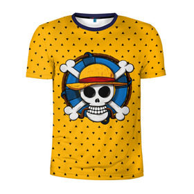 Мужская футболка 3D спортивная с принтом One Pirate в Белгороде, 100% полиэстер с улучшенными характеристиками | приталенный силуэт, круглая горловина, широкие плечи, сужается к линии бедра | bone | jack | luffy | ocean | one piece | pirate | sea | skull | treasure | большой куш | брук | джек | клад | луффи | море | нами | океан | пират | робин | санджи | сокровище | флаг | франки | череп