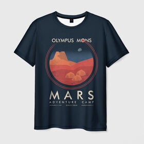 Мужская футболка 3D с принтом Mars Adventure Camp в Белгороде, 100% полиэфир | прямой крой, круглый вырез горловины, длина до линии бедер | cosmos | earth | galaxy | mars | moon | planet | space | stars | вселенная | галактика | звезды | земля | космос | луна | марс | планета