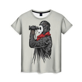 Женская футболка 3D с принтом Панда танкист в Белгороде, 100% полиэфир ( синтетическое хлопкоподобное полотно) | прямой крой, круглый вырез горловины, длина до линии бедер | animal | bear | beast | panda | tank | war | война | животное | зверь | игра | медведь | панда | танк