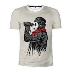Мужская футболка 3D спортивная с принтом Панда танкист в Белгороде, 100% полиэстер с улучшенными характеристиками | приталенный силуэт, круглая горловина, широкие плечи, сужается к линии бедра | animal | bear | beast | panda | tank | war | война | животное | зверь | игра | медведь | панда | танк