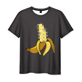 Мужская футболка 3D с принтом XXX Banana в Белгороде, 100% полиэфир | прямой крой, круглый вырез горловины, длина до линии бедер | banana | erotic | food | fruit | funny | hipster | xxx | банан | еда | прикол | фрукт | хипстер