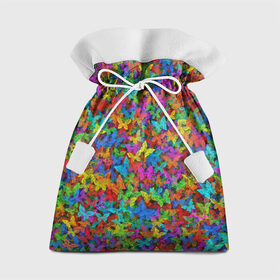 Подарочный 3D мешок с принтом Разноцветные бабочки в Белгороде, 100% полиэстер | Размер: 29*39 см | насекомые | паттерн | пестрый | радуга | разноцветный | яркий