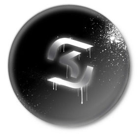 Значок с принтом cs:go - SK Gaming (Black collection) в Белгороде,  металл | круглая форма, металлическая застежка в виде булавки | cs | csgo | sk | го | кс | ск