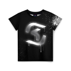 Детская футболка 3D с принтом cs:go - SK Gaming (Black collection) в Белгороде, 100% гипоаллергенный полиэфир | прямой крой, круглый вырез горловины, длина до линии бедер, чуть спущенное плечо, ткань немного тянется | cs | csgo | sk | го | кс | ск