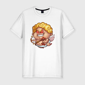Мужская футболка премиум с принтом Злой Купидон 2 в Белгороде, 92% хлопок, 8% лайкра | приталенный силуэт, круглый вырез ворота, длина до линии бедра, короткий рукав | амур | валентин | купидон | стрелы