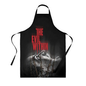 Фартук 3D с принтом The Evil Within в Белгороде, 100% полиэстер | общий размер — 65 х 85 см, ширина нагрудника — 26 см, горловина — 53 см, длина завязок — 54 см, общий обхват в поясе — 173 см. Принт на завязках и на горловине наносится с двух сторон, на основной части фартука — только с внешней стороны | Тематика изображения на принте: evil | horror | зло | ужас | хоррор