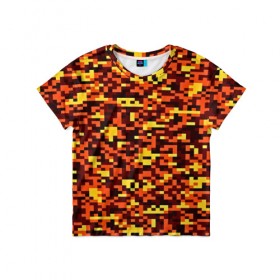 Детская футболка 3D с принтом Пиксели в Белгороде, 100% гипоаллергенный полиэфир | прямой крой, круглый вырез горловины, длина до линии бедер, чуть спущенное плечо, ткань немного тянется | камуфляж | пиксели