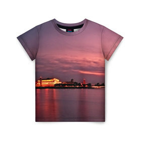 Детская футболка 3D с принтом Санкт-Петербург в Белгороде, 100% гипоаллергенный полиэфир | прямой крой, круглый вырез горловины, длина до линии бедер, чуть спущенное плечо, ткань немного тянется | город | пейзаж