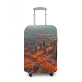Чехол для чемодана 3D с принтом Арабские Эмираты в Белгороде, 86% полиэфир, 14% спандекс | двустороннее нанесение принта, прорези для ручек и колес | город | пейзаж