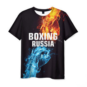 Мужская футболка 3D с принтом Boxing Russia в Белгороде, 100% полиэфир | прямой крой, круглый вырез горловины, длина до линии бедер | boxing | boxing russia | russia | бокс | единоборства | россия | спорт