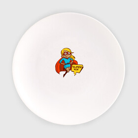 Тарелка с принтом Super Mom в Белгороде, фарфор | диаметр - 210 мм
диаметр для нанесения принта - 120 мм | Тематика изображения на принте: 8 марта | мама | супермама
