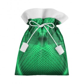 Подарочный 3D мешок с принтом Абстракция зеленая в Белгороде, 100% полиэстер | Размер: 29*39 см | Тематика изображения на принте: абстракция | белый | зеленый | изгиб | красивый | необычный | новый | плавный | рисунок | стиль | цвет | четкий