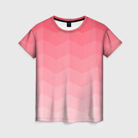 Женская футболка 3D с принтом Игра цветов в Белгороде, 100% полиэфир ( синтетическое хлопкоподобное полотно) | прямой крой, круглый вырез горловины, длина до линии бедер | абстракция | винтаж | игра теней | переливание | переливания цветов | плавный переход | розовый | ромб | треугольник | узор