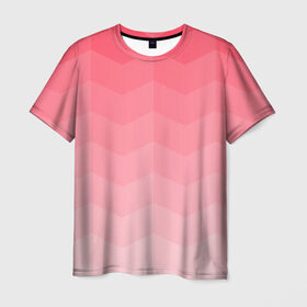 Мужская футболка 3D с принтом Игра цветов в Белгороде, 100% полиэфир | прямой крой, круглый вырез горловины, длина до линии бедер | абстракция | винтаж | игра теней | переливание | переливания цветов | плавный переход | розовый | ромб | треугольник | узор
