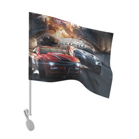 Флаг для автомобиля с принтом Split Second в Белгороде, 100% полиэстер | Размер: 30*21 см | crew | dirt | driver | grid | nfs | race | гонки