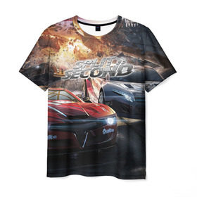 Мужская футболка 3D с принтом Split Second в Белгороде, 100% полиэфир | прямой крой, круглый вырез горловины, длина до линии бедер | crew | dirt | driver | grid | nfs | race | гонки