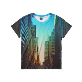 Детская футболка 3D с принтом Street New York в Белгороде, 100% гипоаллергенный полиэфир | прямой крой, круглый вырез горловины, длина до линии бедер, чуть спущенное плечо, ткань немного тянется | город | пейзаж