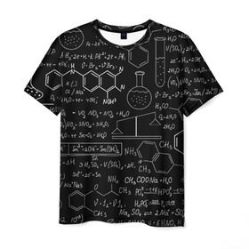 Мужская футболка 3D с принтом Химия в Белгороде, 100% полиэфир | прямой крой, круглый вырез горловины, длина до линии бедер | формула | шпаргалка
