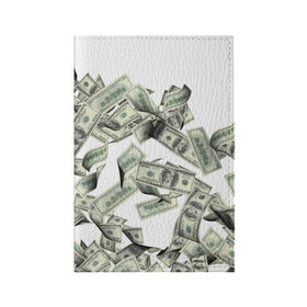 Обложка для паспорта матовая кожа с принтом Денежный ветер в Белгороде, натуральная матовая кожа | размер 19,3 х 13,7 см; прозрачные пластиковые крепления | баксы | банкноты | деньги | доллары | купюры