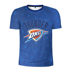 Мужская футболка 3D спортивная с принтом Оклахома в Белгороде, 100% полиэстер с улучшенными характеристиками | приталенный силуэт, круглая горловина, широкие плечи, сужается к линии бедра | nba | oklahoma | oks | thunder | баскетбол | нба