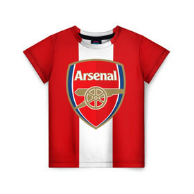 Детская футболка 3D с принтом Арсенал в Белгороде, 100% гипоаллергенный полиэфир | прямой крой, круглый вырез горловины, длина до линии бедер, чуть спущенное плечо, ткань немного тянется | arsenal | ozil | sanchez | лондон | озил | санчес | футбол