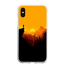 Чехол для iPhone XS Max матовый с принтом FIREWATCH в Белгороде, Силикон | Область печати: задняя сторона чехла, без боковых панелей | закат | файрвотч