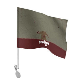 Флаг для автомобиля с принтом Pudge в Белгороде, 100% полиэстер | Размер: 30*21 см | butcher | defense of the ancients | dota 2 | pudge | герой | красный | кровь | минимализм | мясник | пудж