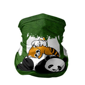 Бандана-труба 3D с принтом Милая панда в Белгороде, 100% полиэстер, ткань с особыми свойствами — Activecool | плотность 150‒180 г/м2; хорошо тянется, но сохраняет форму | большая | джунгли | енот | зайка | милая | панда | пушистая