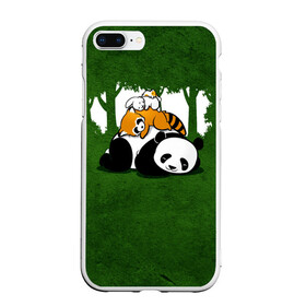 Чехол для iPhone 7Plus/8 Plus матовый с принтом Милая панда в Белгороде, Силикон | Область печати: задняя сторона чехла, без боковых панелей | большая | джунгли | енот | зайка | милая | панда | пушистая
