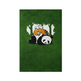 Обложка для паспорта матовая кожа с принтом Милая панда в Белгороде, натуральная матовая кожа | размер 19,3 х 13,7 см; прозрачные пластиковые крепления | Тематика изображения на принте: большая | джунгли | енот | зайка | милая | панда | пушистая