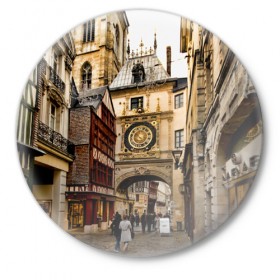Значок с принтом Улицы Парижа в Белгороде,  металл | круглая форма, металлическая застежка в виде булавки | paris | архитектура | город