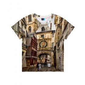 Детская футболка 3D с принтом Улицы Парижа в Белгороде, 100% гипоаллергенный полиэфир | прямой крой, круглый вырез горловины, длина до линии бедер, чуть спущенное плечо, ткань немного тянется | Тематика изображения на принте: paris | архитектура | город