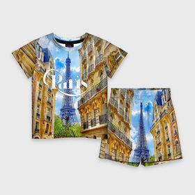 Детский костюм с шортами 3D с принтом Париж, Эйфелева башня в Белгороде,  |  | architecture | city | eiffel tower | houses | paris | street | the sky | архитектура | город | дома | небо | париж | улица | эйфелева башня