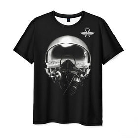 Мужская футболка 3D с принтом ВВС в Белгороде, 100% полиэфир | прямой крой, круглый вырез горловины, длина до линии бедер | 23