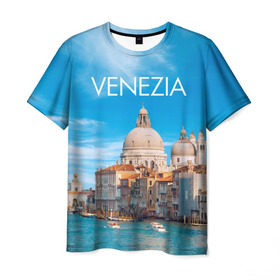 Мужская футболка 3D с принтом Венеция в Белгороде, 100% полиэфир | прямой крой, круглый вырез горловины, длина до линии бедер | boat | city | italy | mooring | sea | strait | street | temple area | venice | венеция | город | италия | лодки | море | площадь | причал | пролив | улицы | храм