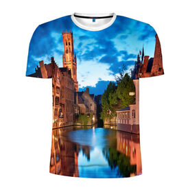 Мужская футболка 3D спортивная с принтом Германия в Белгороде, 100% полиэстер с улучшенными характеристиками | приталенный силуэт, круглая горловина, широкие плечи, сужается к линии бедра | castle | germany | lights | night | old | reflection | sky | town | water | вода | германия | город | замок | небо | ночь | огни | отражение | старый