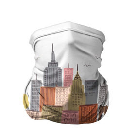 Бандана-труба 3D с принтом Нью-Йорк в Белгороде, 100% полиэстер, ткань с особыми свойствами — Activecool | плотность 150‒180 г/м2; хорошо тянется, но сохраняет форму | new york | воздушные шары | город | деревья | рисунок | такси