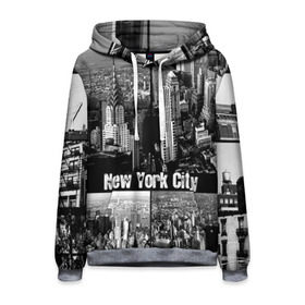 Мужская толстовка 3D с принтом Улицы Нью-Йорка в Белгороде, 100% полиэстер | двухслойный капюшон со шнурком для регулировки, мягкие манжеты на рукавах и по низу толстовки, спереди карман-кенгуру с мягким внутренним слоем. | city | collage | houses | new york | skyscrapers | streets | usa | город | дома | коллаж | нью йорка | сша | улицы