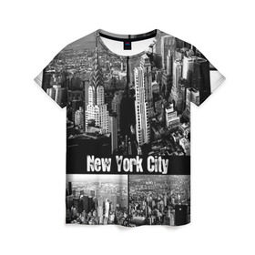 Женская футболка 3D с принтом Улицы Нью-Йорка в Белгороде, 100% полиэфир ( синтетическое хлопкоподобное полотно) | прямой крой, круглый вырез горловины, длина до линии бедер | Тематика изображения на принте: city | collage | houses | new york | skyscrapers | streets | usa | город | дома | коллаж | нью йорка | сша | улицы