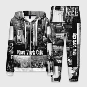Мужской костюм 3D с принтом Улицы Нью-Йорка в Белгороде, 100% полиэстер | Манжеты и пояс оформлены тканевой резинкой, двухслойный капюшон со шнурком для регулировки, карманы спереди | city | collage | houses | new york | skyscrapers | streets | usa | город | дома | коллаж | нью йорка | сша | улицы