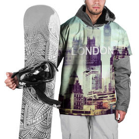 Накидка на куртку 3D с принтом Улицы Лондона в Белгороде, 100% полиэстер |  | Тематика изображения на принте: collage | england | london | англия | коллаж | лондон