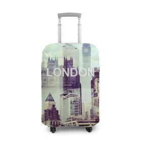 Чехол для чемодана 3D с принтом Улицы Лондона в Белгороде, 86% полиэфир, 14% спандекс | двустороннее нанесение принта, прорези для ручек и колес | collage | england | london | англия | коллаж | лондон