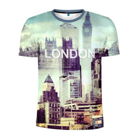 Мужская футболка 3D спортивная с принтом Улицы Лондона в Белгороде, 100% полиэстер с улучшенными характеристиками | приталенный силуэт, круглая горловина, широкие плечи, сужается к линии бедра | Тематика изображения на принте: collage | england | london | англия | коллаж | лондон