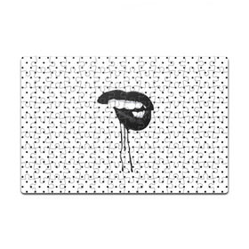 Пазл магнитный 126 элементов с принтом Black Lips в Белгороде, полимерный материал с магнитным слоем | 126 деталей, размер изделия —  180*270 мм | Тематика изображения на принте: black | girl | lips | lipstick | love | губы | девушка | женщина | любовь | помада | страсть | черный